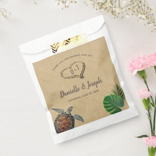 Tropical Beach Zee Turtle Bruiloft Bedankzakje (Gezegeld)