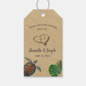 Tropical Beach Zee Turtle Bruiloft Cadeaulabel (Voorkant)