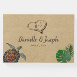 Tropical Beach Zee Turtle Bruiloft Gastenboek