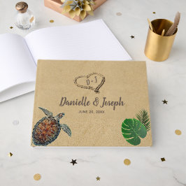 Tropical Beach Zee Turtle Bruiloft Gastenboek