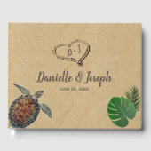 Tropical Beach Zee Turtle Bruiloft Gastenboek (Voorkant)