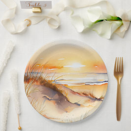 Tropical Beach Zee Zand Ocean Coast Sunset Papieren Bordje