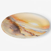 Tropical Beach Zee Zand Ocean Coast Sunset Papieren Bordje (Gekanteld)