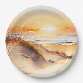 Tropical Beach Zee Zand Ocean Coast Sunset Papieren Bordje