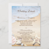 Tropical Beach Zeester Bruiloft Details Kaart (Voorkant)