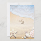 Tropical Beach Zeester Bruiloft Details Kaart (Achterkant)