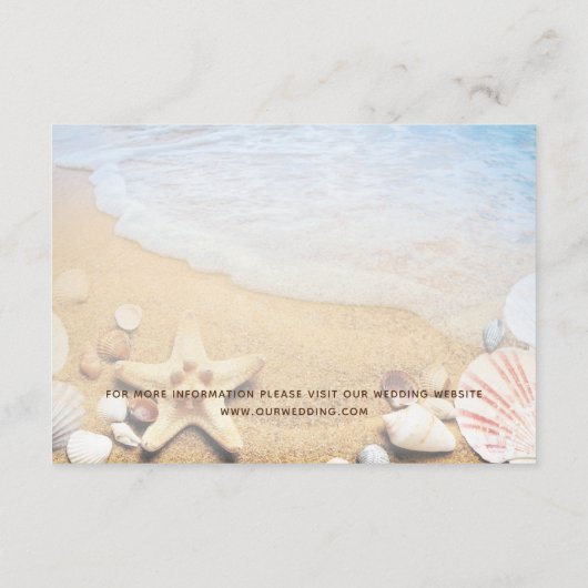 Tropical Beach Zeester Bruiloft Receptie Kaart (Achterkant)