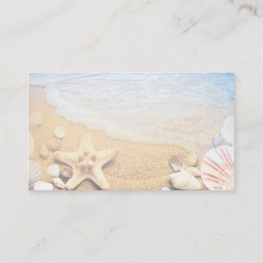 Tropical Beach Zeester Bruiloft Website Informatiekaartje (Achterkant)