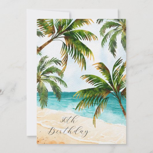 Tropical Beach zomer 30e verjaardag Kaart (Achterkant)