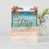 Tropical Beach zomer 30e verjaardagsfeest Kaart (Staand voorkant)