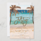 Tropical Beach zomer 40e verjaardagsfeest Kaart (Voorkant)