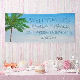 Tropical Beach Zomer 50ste bruiloft Jubileum Spandoek