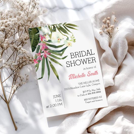 Tropical Beach Zomer Bruidsdouche Uitnodiging