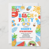 Tropical Beach Zomer Oceaan Verjaardagsfeest Kaart (Voorkant)