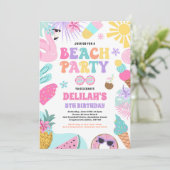 Tropical Beach Zomer Oceaan Verjaardagsfeest Kaart (Staand voorkant)