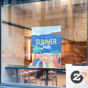 Tropical Beach Zomer Sale Zakelijke advertenties Raamsticker