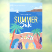 Tropical Beach Zomer Sale Zakelijke advertenties Raamsticker (Vel 3)