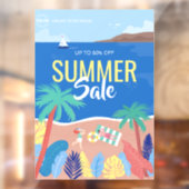 Tropical Beach Zomer Sale Zakelijke advertenties Raamsticker (Vel 2)
