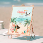 Tropical Beach Zomer Surf Zee 1e Verjaardag Meisje Kaart