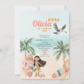 Tropical Beach Zomer Surf Zee 1e Verjaardag Meisje Kaart (Voorkant)