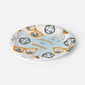 Tropical Beach Zonnebril Jongen Verjaardag Papieren Bordje (Gekanteld)