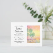 Tropical Beach Zonsondergang Zomerfeest Uitnodiging Briefkaart (Staand voorkant)