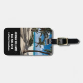 Tropical Beaches Anguilla Beach, Palm Tree Bagagelabel (Voorkant horizontaal)