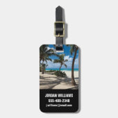 Tropical Beaches Anguilla Beach, Palm Tree Bagagelabel (Voorkant verticaal)