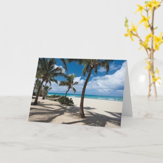 Tropical Beaches Anguilla Beach, Palm Tree Kaart (Gele Bloem)