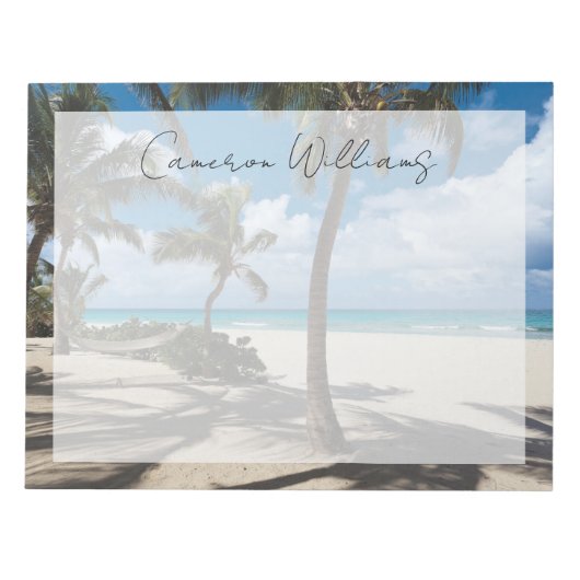 Tropical Beaches Anguilla Beach, Palm Tree Notitieblok (Voorkant)