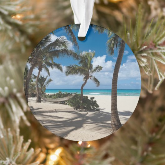 Tropical Beaches Anguilla Beach, Palm Tree Ornament (Boom)