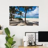 Tropical Beaches Anguilla Beach, Palm Tree Poster (Thuiskantoor)