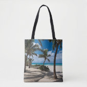 Tropical Beaches Anguilla Beach, Palm Tree Tote Bag (Voorkant)