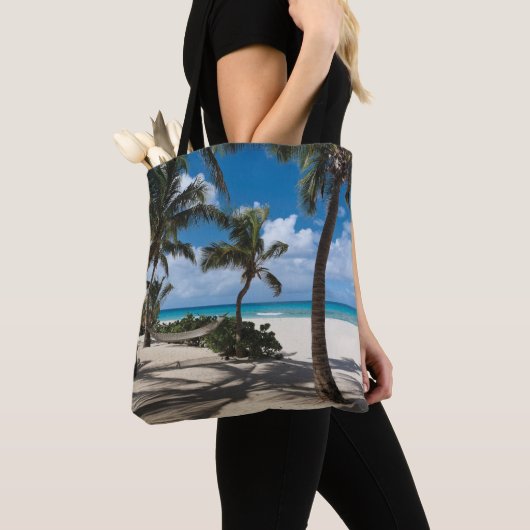 Tropical Beaches Anguilla Beach, Palm Tree Tote Bag (Dichtbij)