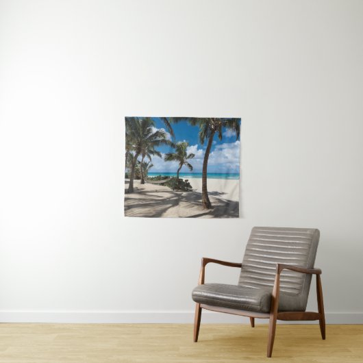 Tropical Beaches | Anguilla Beach, Palm Tree Wandkleed (In Situ (horizontaal))