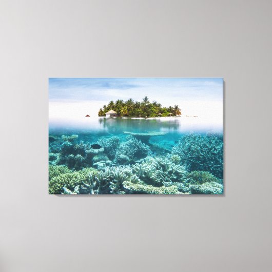 Tropical Beaches Ari Atoll Maldives Canvas Afdruk (Voorkant)