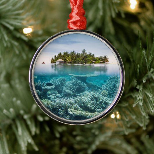 Tropical Beaches Ari Atoll Maldives Metalen Ornament (Boom)