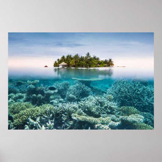Tropical Beaches Ari Atoll Maldives Poster (Voorkant)