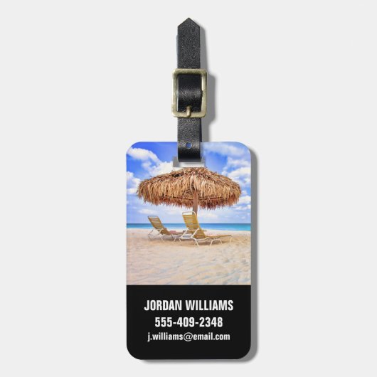 Tropical Beaches | Aruba Sandy Beach Bagagelabel (Voorkant verticaal)