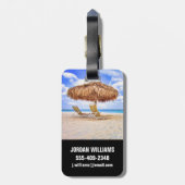 Tropical Beaches | Aruba Sandy Beach Bagagelabel (Achterkant verticaal)