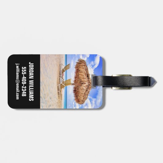 Tropical Beaches | Aruba Sandy Beach Bagagelabel (Achterkant horizontaal)