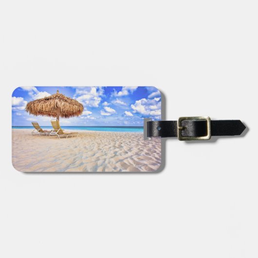 Tropical Beaches | Aruba Sandy Beach Bagagelabel (Voorkant horizontaal)