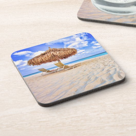 Tropical Beaches | Aruba Sandy Beach Bier Onderzetter (Linkerzijde)