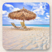 Tropical Beaches | Aruba Sandy Beach Bier Onderzetter (Voorkant)