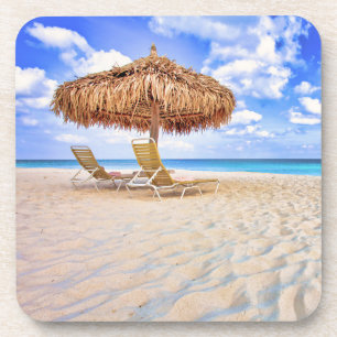 Tropical Beaches   Aruba Sandy Beach Bier Onderzetter