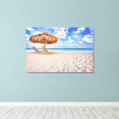 Tropical Beaches | Aruba Sandy Beach Canvas Afdruk (Insitu (Houten vloer))