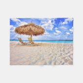 Tropical Beaches | Aruba Sandy Beach Fleece Deken (Voorkant (Horizontaal))