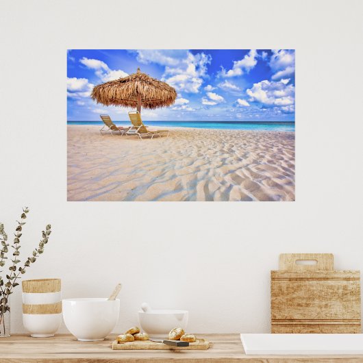 Tropical Beaches | Aruba Sandy Beach Poster (Keuken)