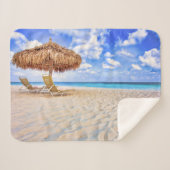 Tropical Beaches | Aruba Sandy Beach Sherpa Deken (Voorkant (horizontaal))