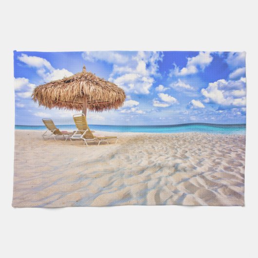 Tropical Beaches | Aruba Sandy Beach Theedoek (Horizontaal)